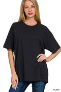 `.Loose Fit Cotton Short Sleeve Top