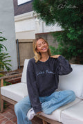 Lake Bum Cropped Thermal Vintage Pullover