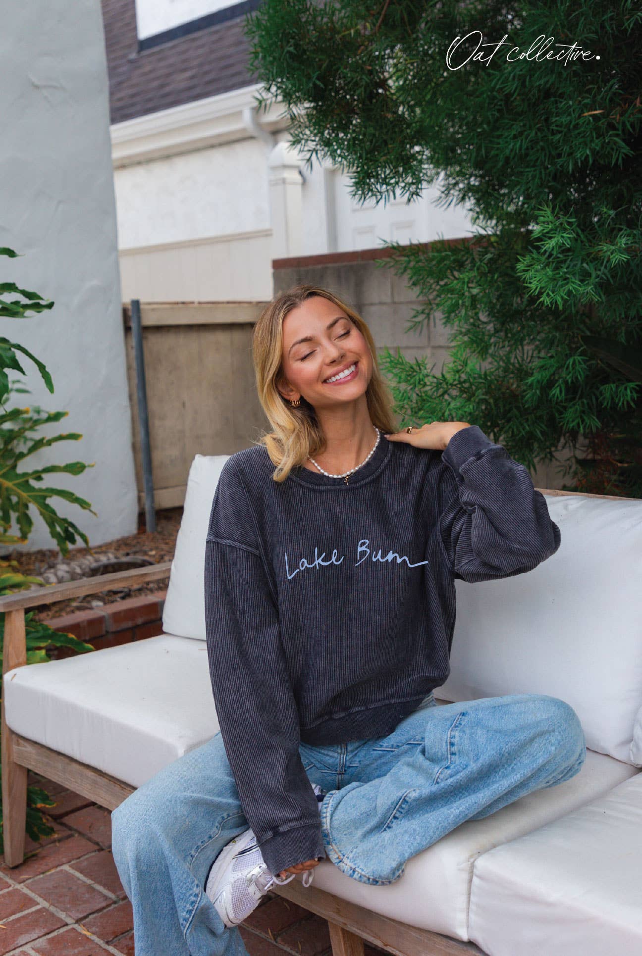 Lake Bum Cropped Thermal Vintage Pullover