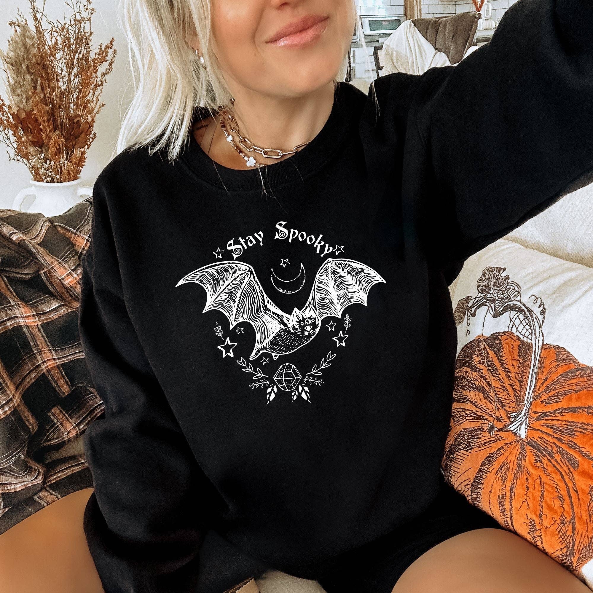 Stay Spooky Bat Halloween Crewneck Sweatshirt Hoodie H5