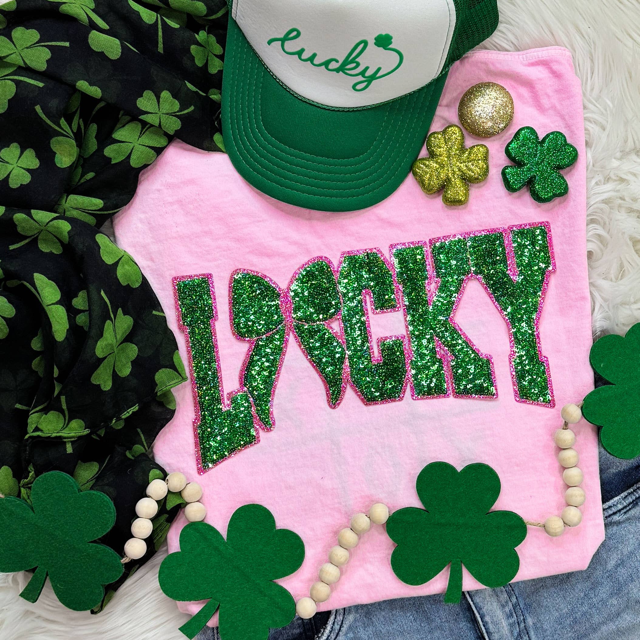 Sequin Lucky Patch Blossom Tee