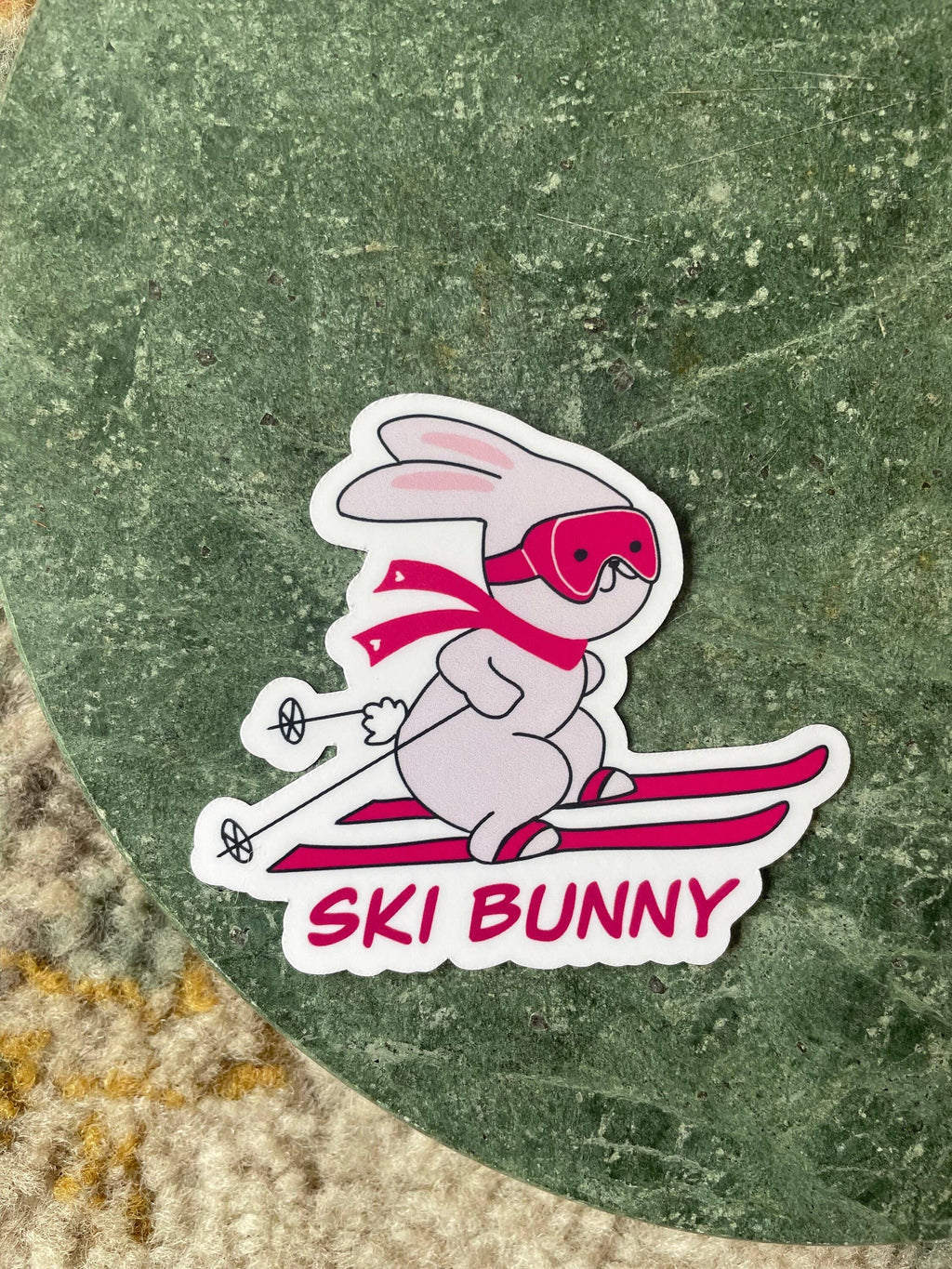 Ski Bunny Pun Ski Sticker Unisex