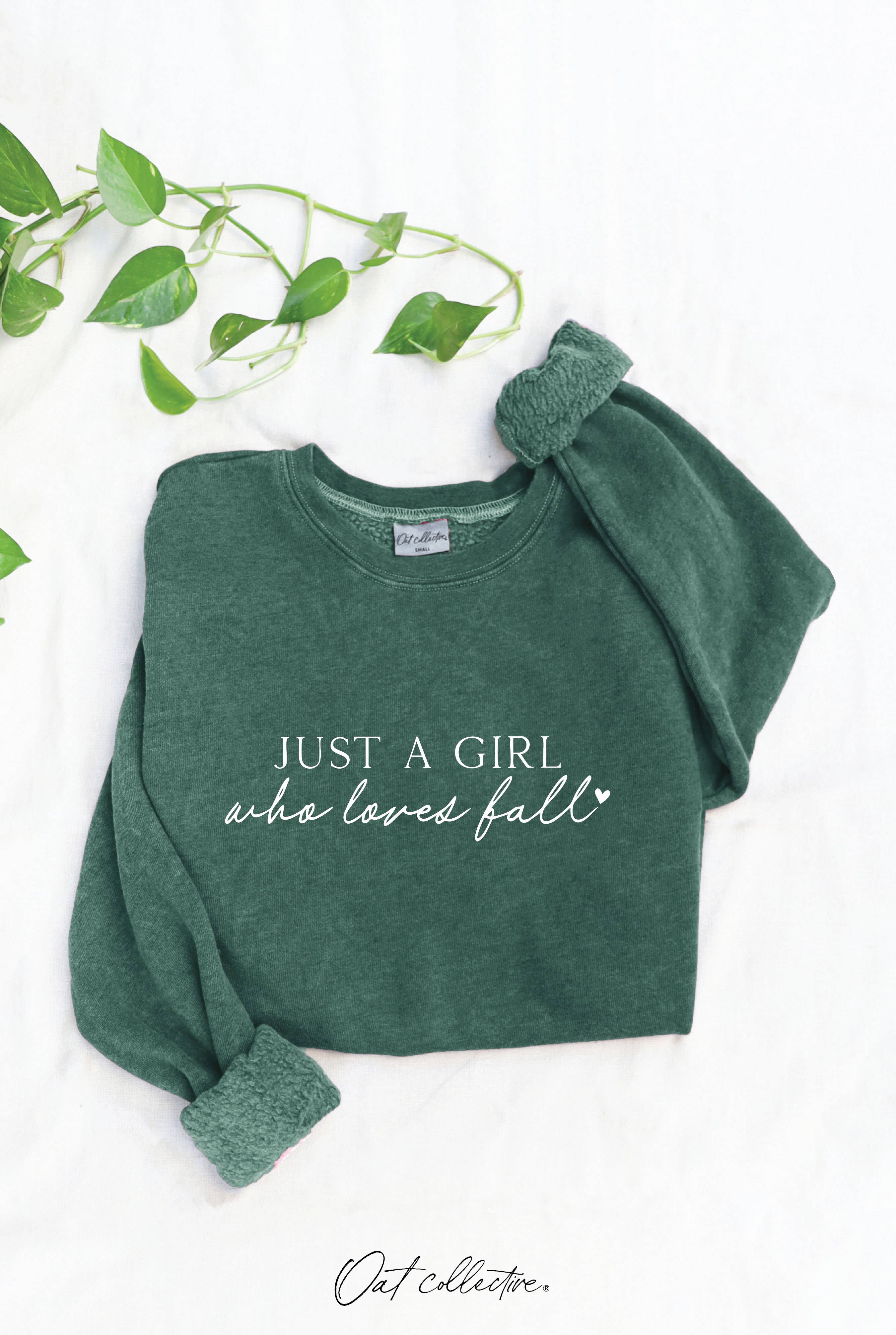 Just A Girl Who Loves Fall Mineral Graphic Sweatshirt