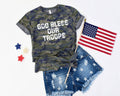 God Bless Our Troops USA Camo Graphic Tee Free Shipping