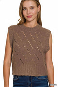 1205 Textured Wool Sweater Vest SI-28163