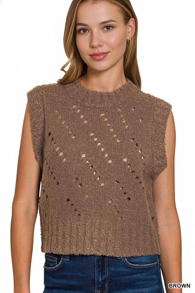1205 Textured Wool Sweater Vest SI-28163