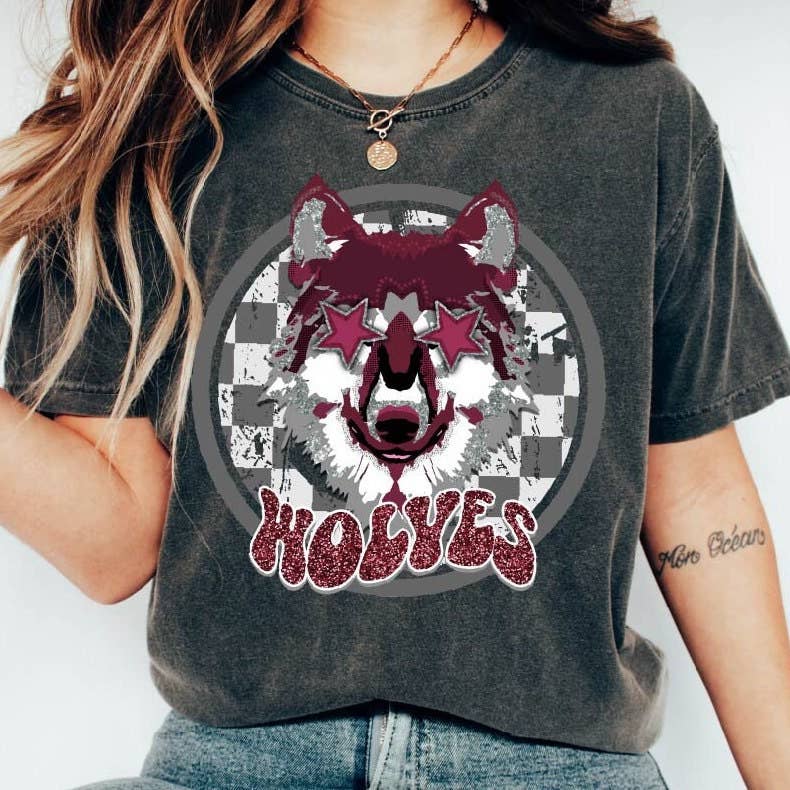 Wolves School Spirit Tee - Unisex Comfort Colors Apparel