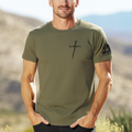 Three Nails Christian Graphic Tee - Heather Mil. Green Unisex