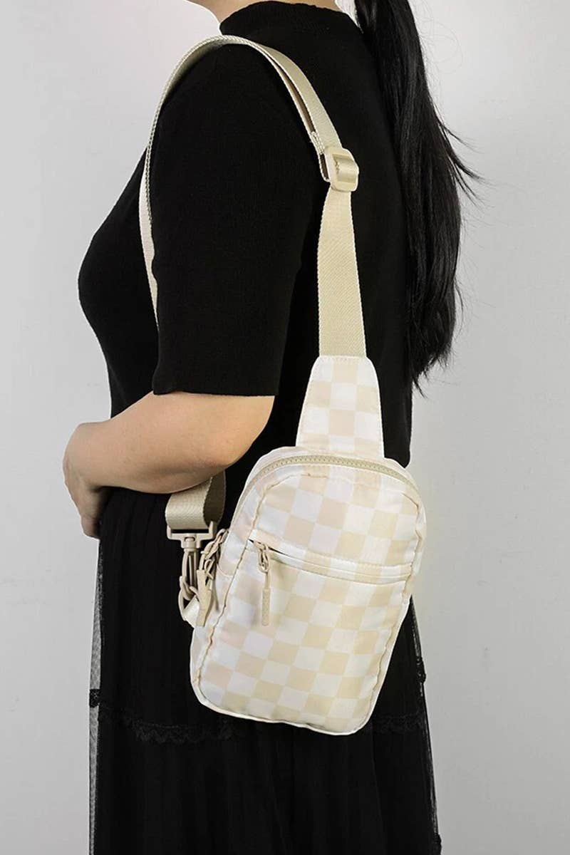 1014 Mosaic Checkered Sling Crossbody Bag SI-28155