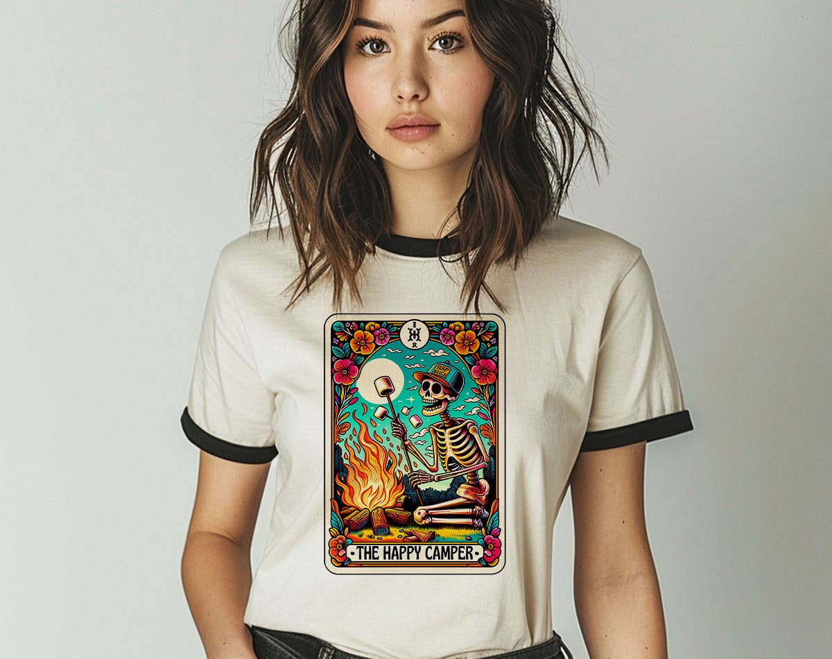 The Happy Camper Tarot - Hiking Mountain Ringer Shirt