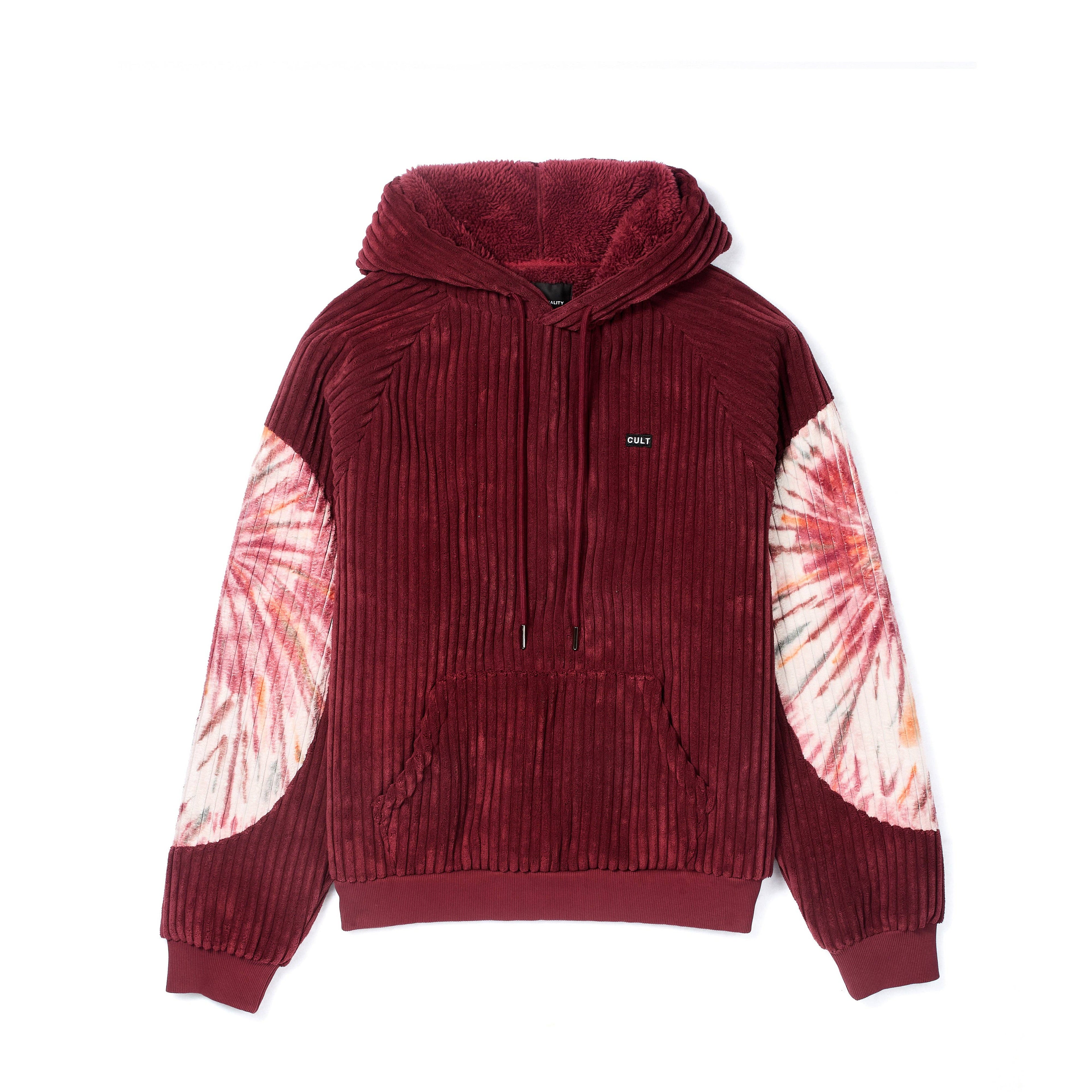 Burgundy Tye Dye Pullover Sweatshirt in Vintage Merlot