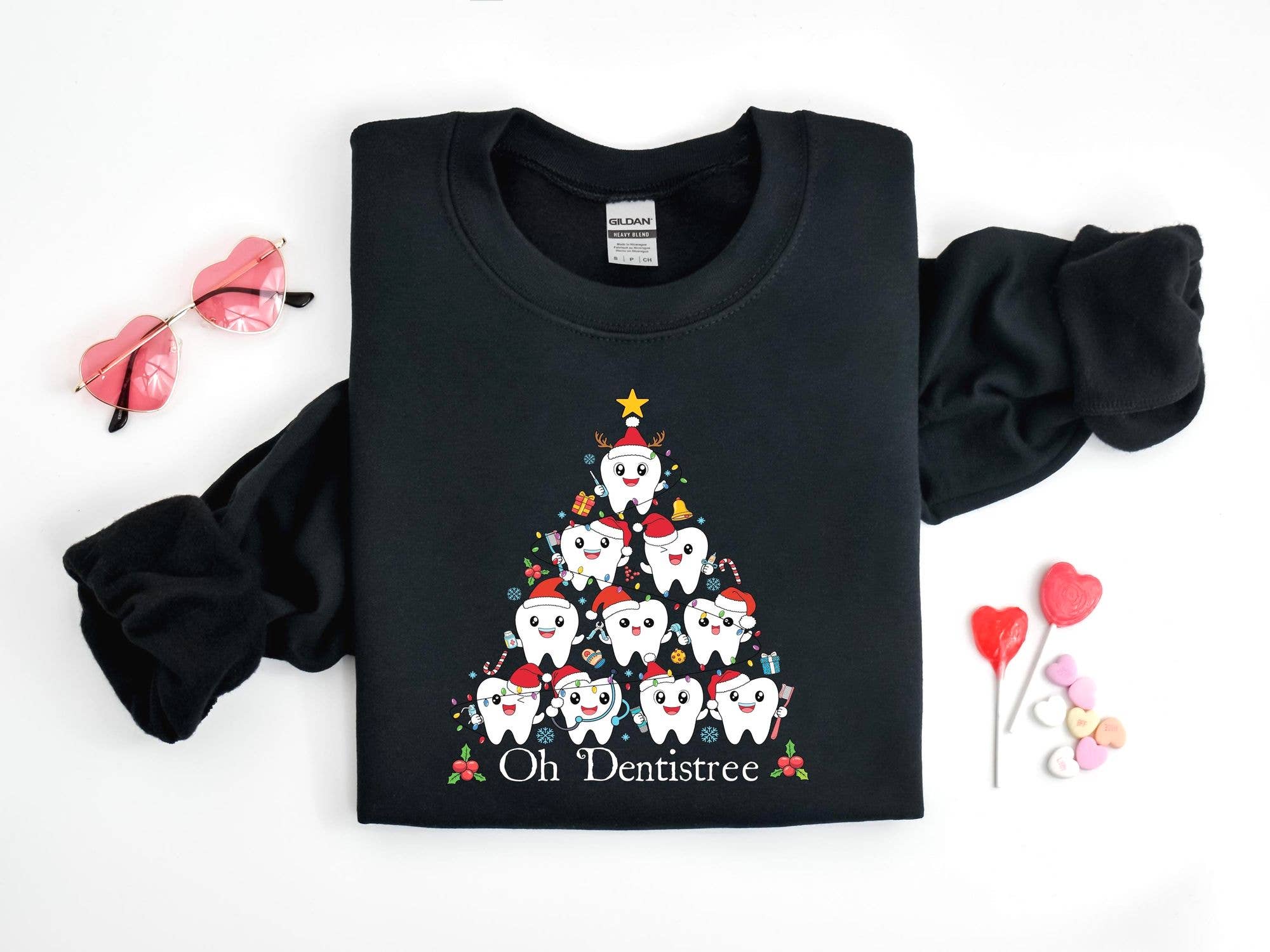 Funny Christmas Dentist Sweatshirt Holiday Dental Squad Gift