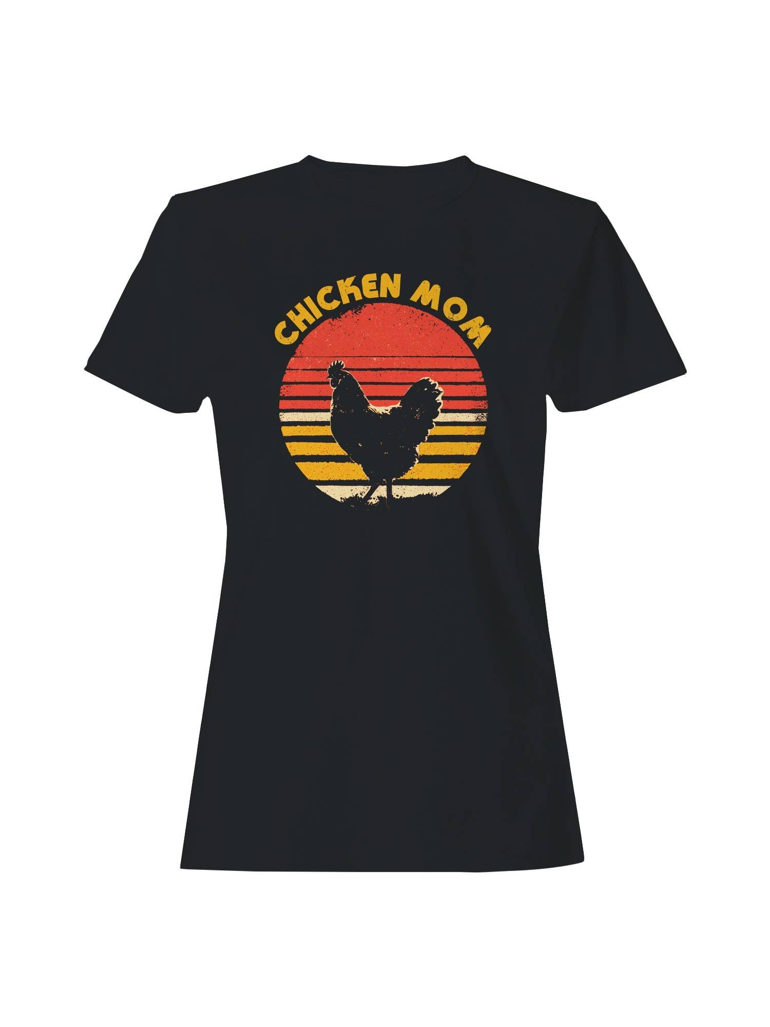 Retro Chicken Mom Silhouette Design Women's T-Shirt