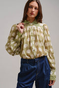 Polka Dot Eyelet Lace Blouse