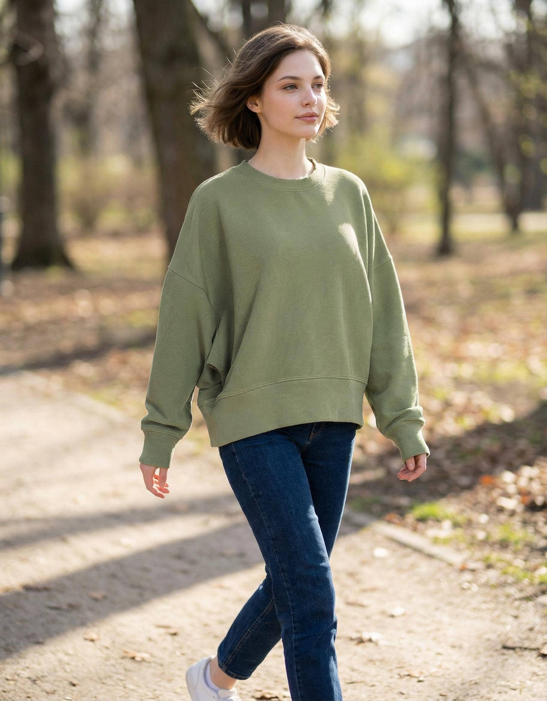 0202 Ribbed Balloon Sleeve Pullover SI-27903