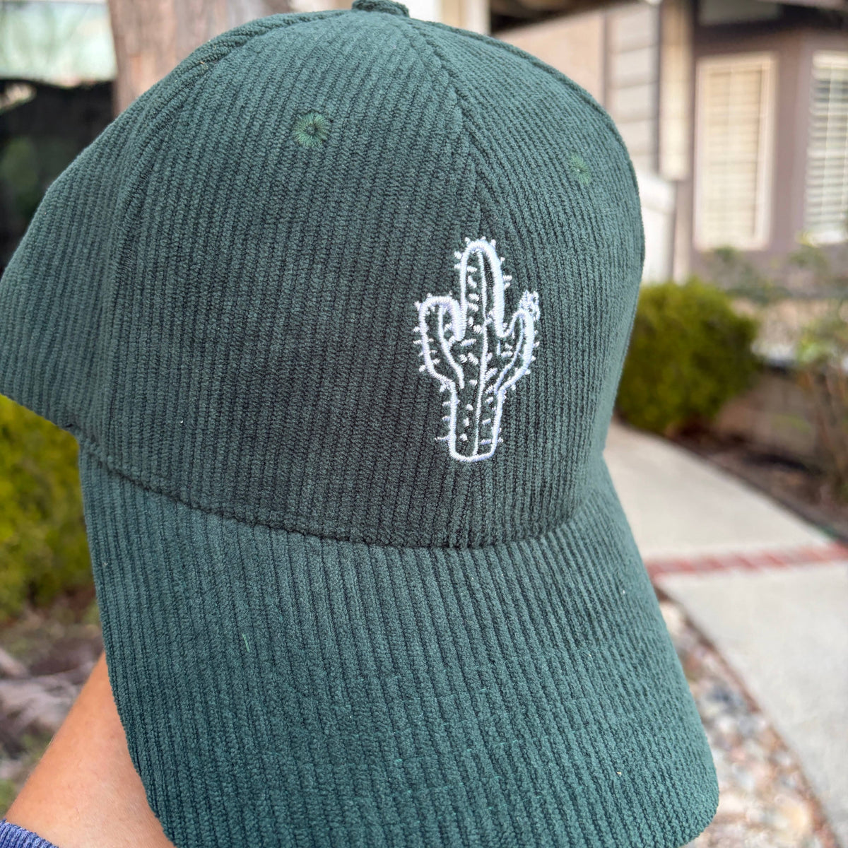 Corduroy Green Cactus Hat Stylish and Comfortable Unisex