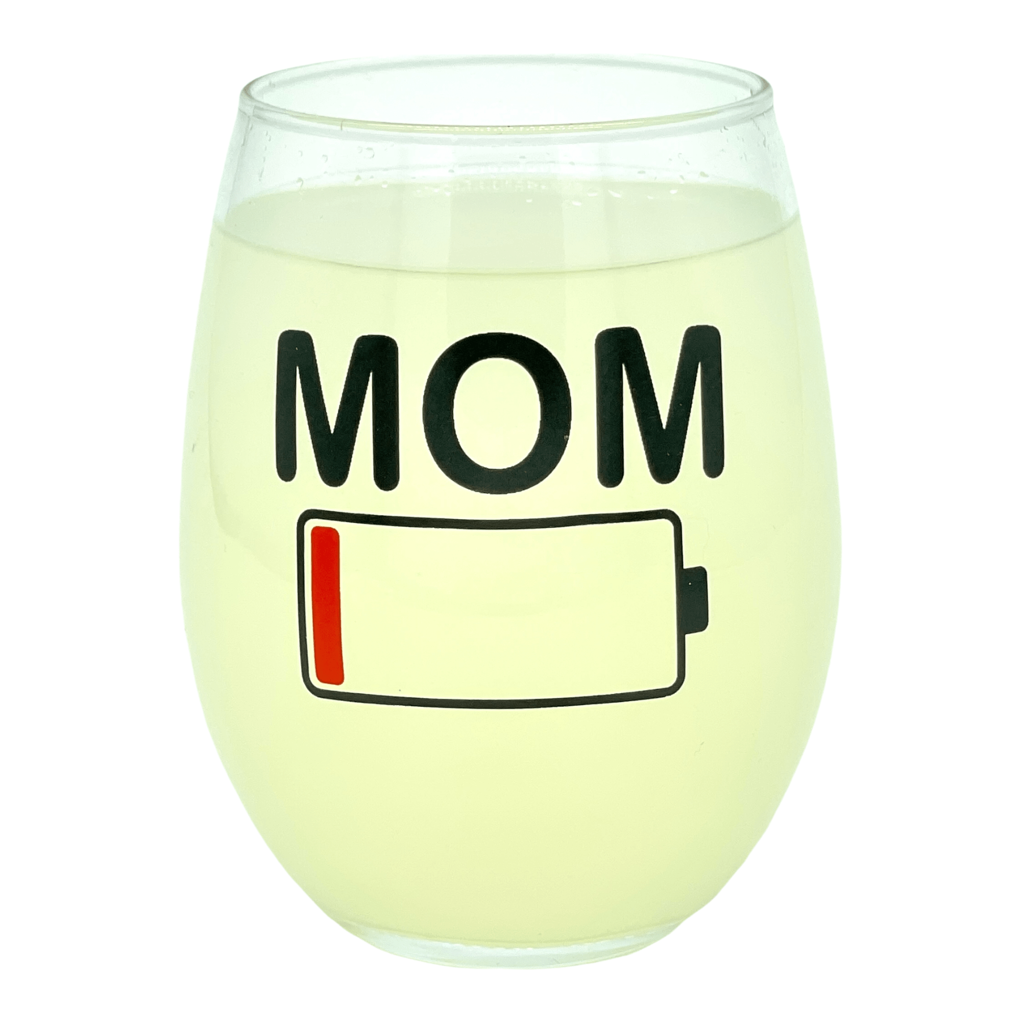 Mom Battery Wine Glass