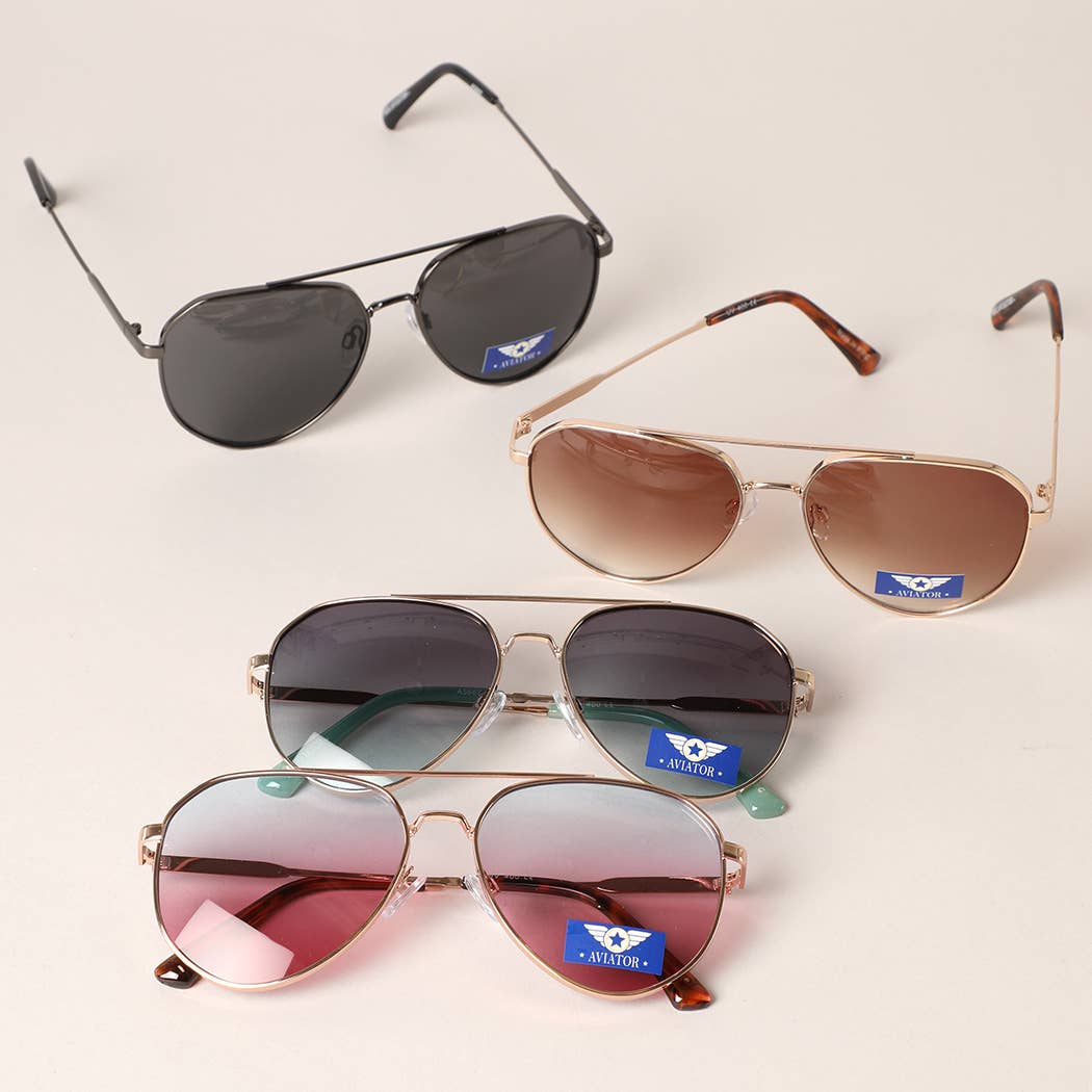 Classic Style Tinted Lenses Aviator Sunglasses