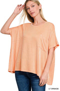 ..SI-27212 Corded Rib Oversized Short Sleeve Top