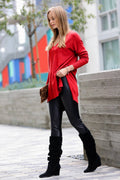 1015 Garment Dyed Hi Low Hem Front Seam Sweater SI-21111