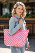 ..._ 1216 Pvc Kraft Checkered Tote Bag SI-29212