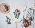 Floral Cross Cream Vintage Faith Graphic Tee Free Shipping