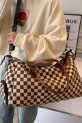 ...1205 Checkered Canvas Weekender Duffle Bag SI-28787