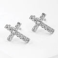 Cz Gold-Dipped Cross Earrings