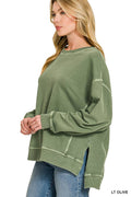 0227 French Terry Side-Slit Premium Washed Pullover SI-28982