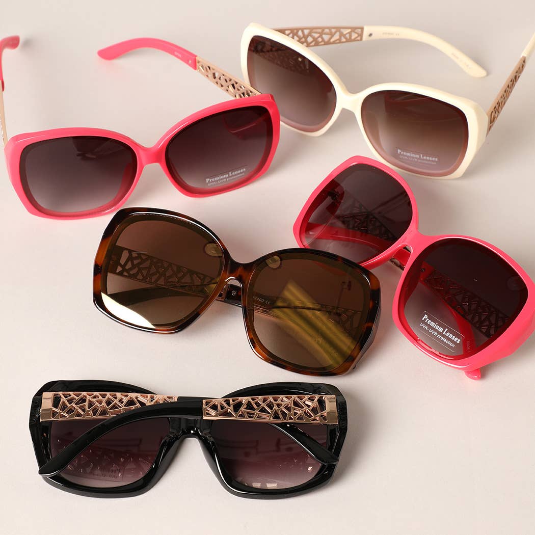 Geometric Pattern Die Cut Design Legs Sunglasses