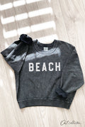 Beach Cropped Thermal Vintage Pullover