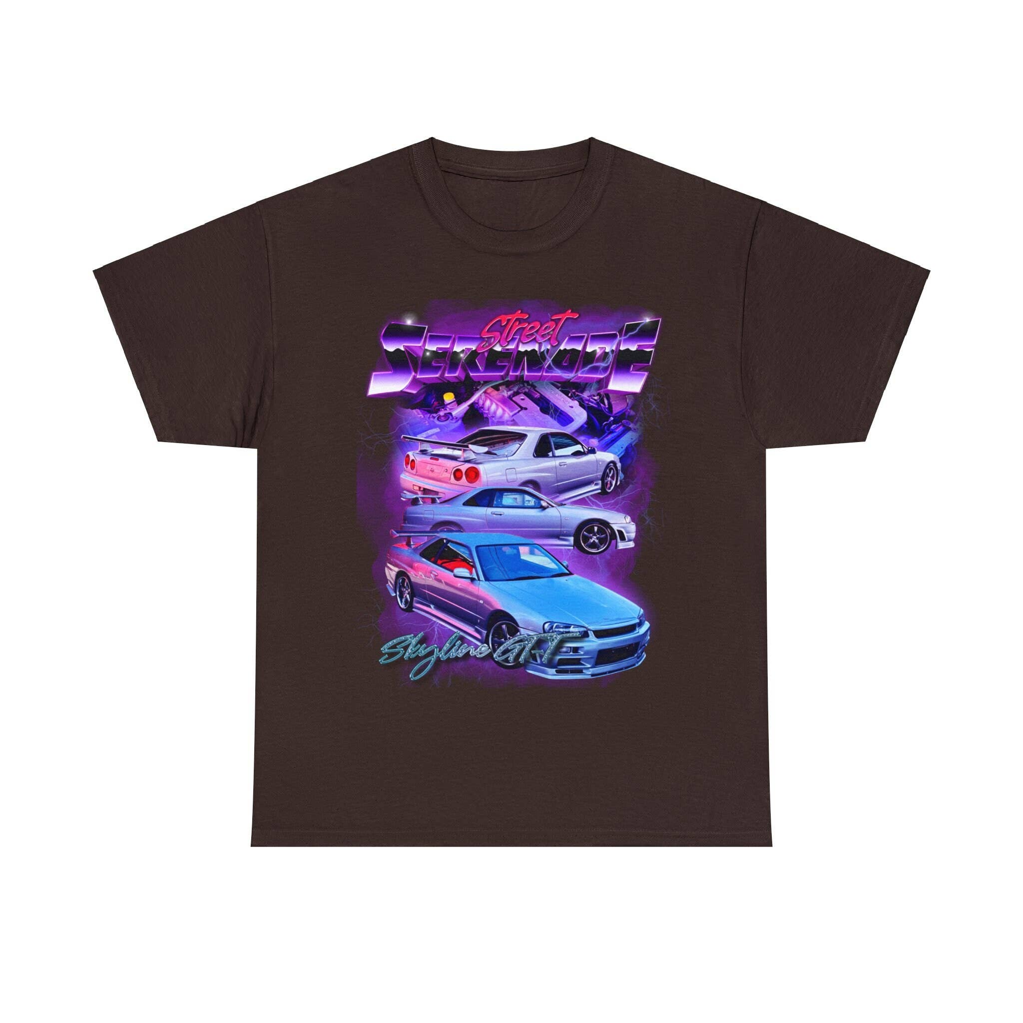 Retro Skyline Street Serenade R34 Gt-T Graphic T-Shirt
