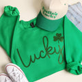 Lucky Script Glitter Heavyweight Fleece Sweatshirt