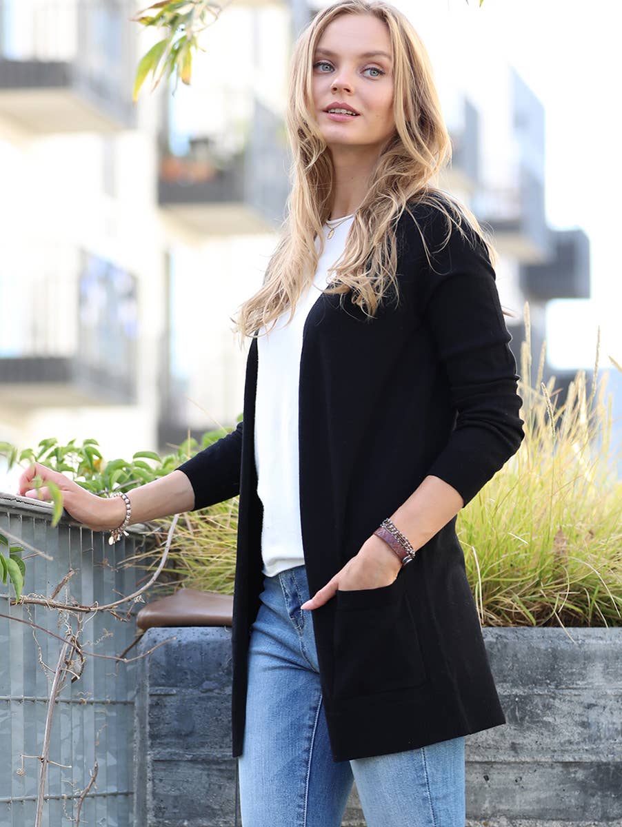 ",...SI-21342 Raglan Slv Open Sweater Cardigan
