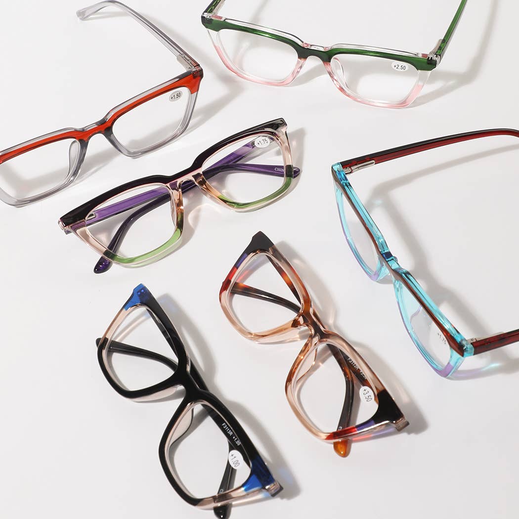 Women's Multicolor Cat Eye Frame Reading Glasses