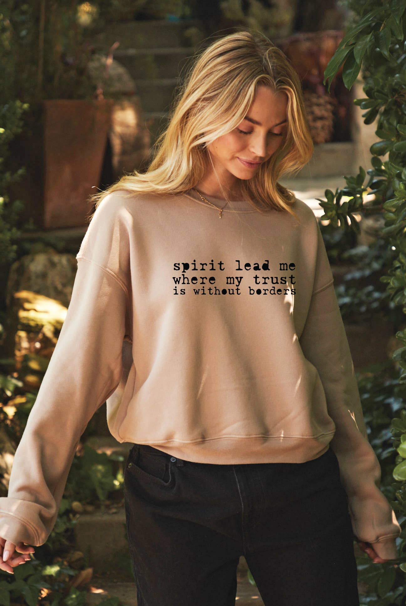 Spirit Lead Me  Mid Cropped Graphic Sweatshirt