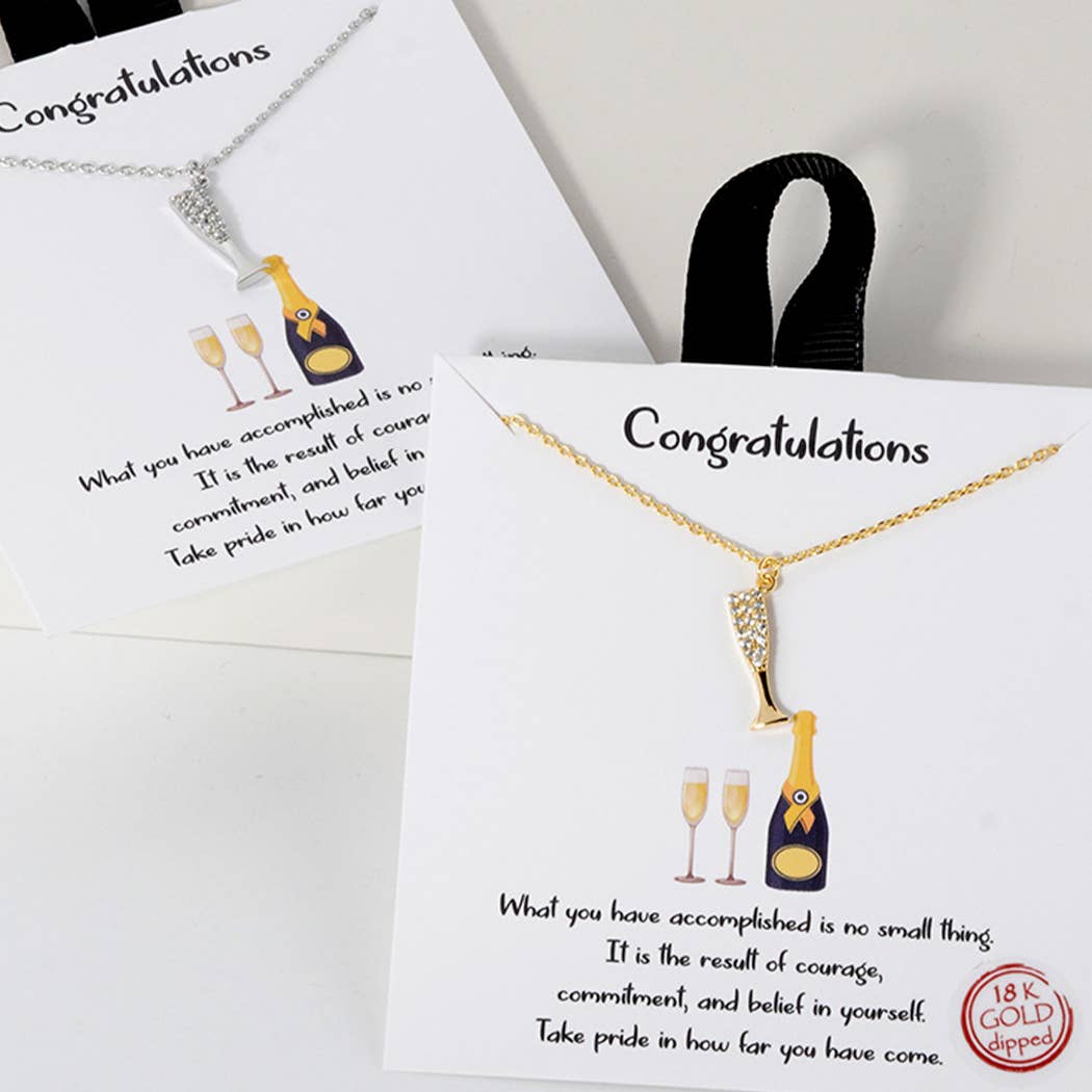 Champagne Cz Pendant Gold Dipped Necklace