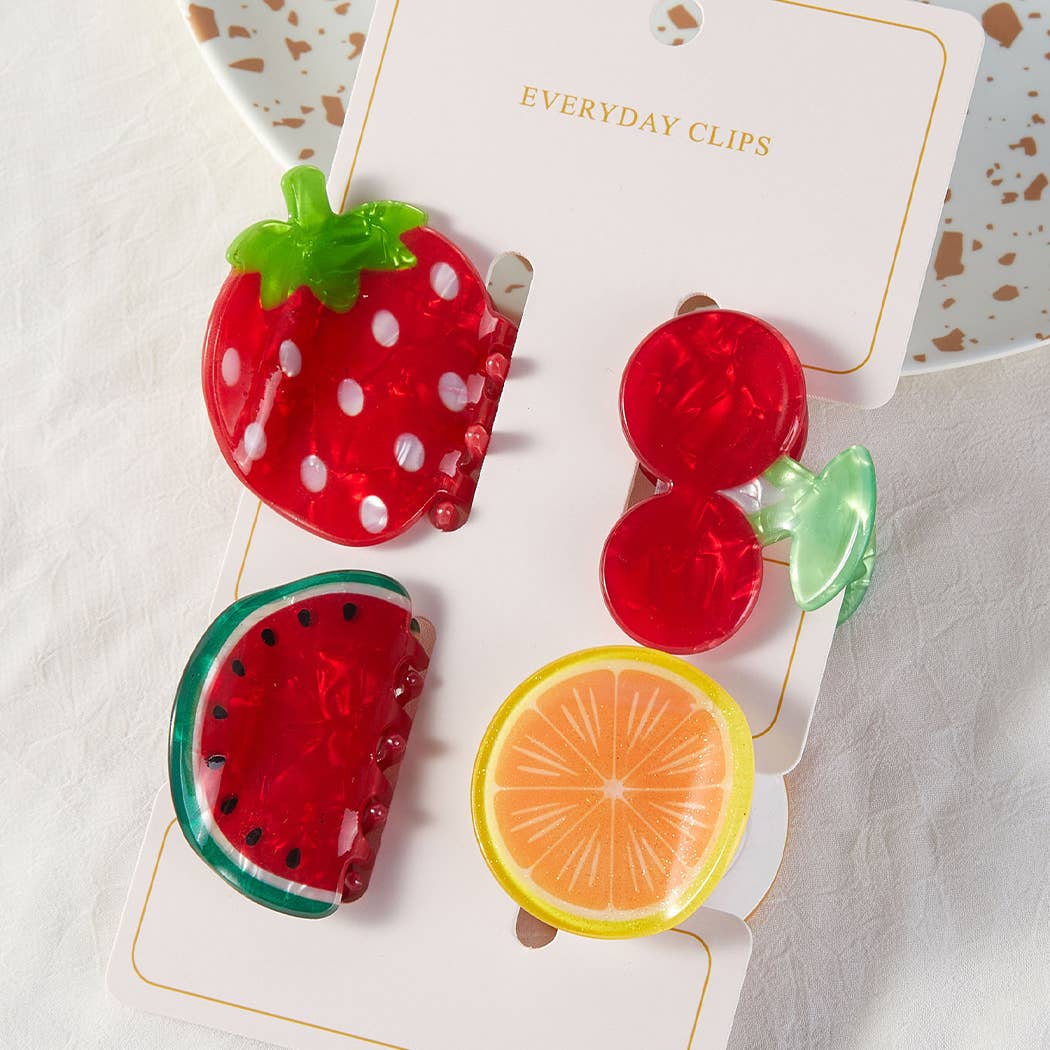 Fruit  Mini Hair Clip Claw Set