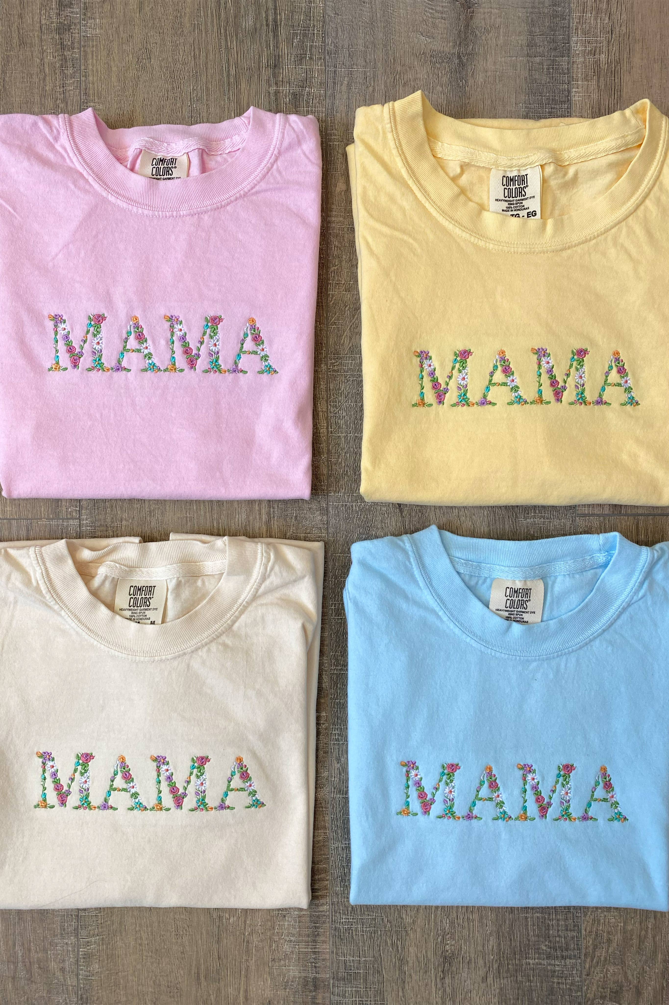 Mama Floral Embroidered T-Shirt