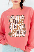Thankful Pumpkin Graphic Brushed Sweatshirts