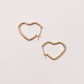 14K Gold-Dipped Heart Shape Hoops