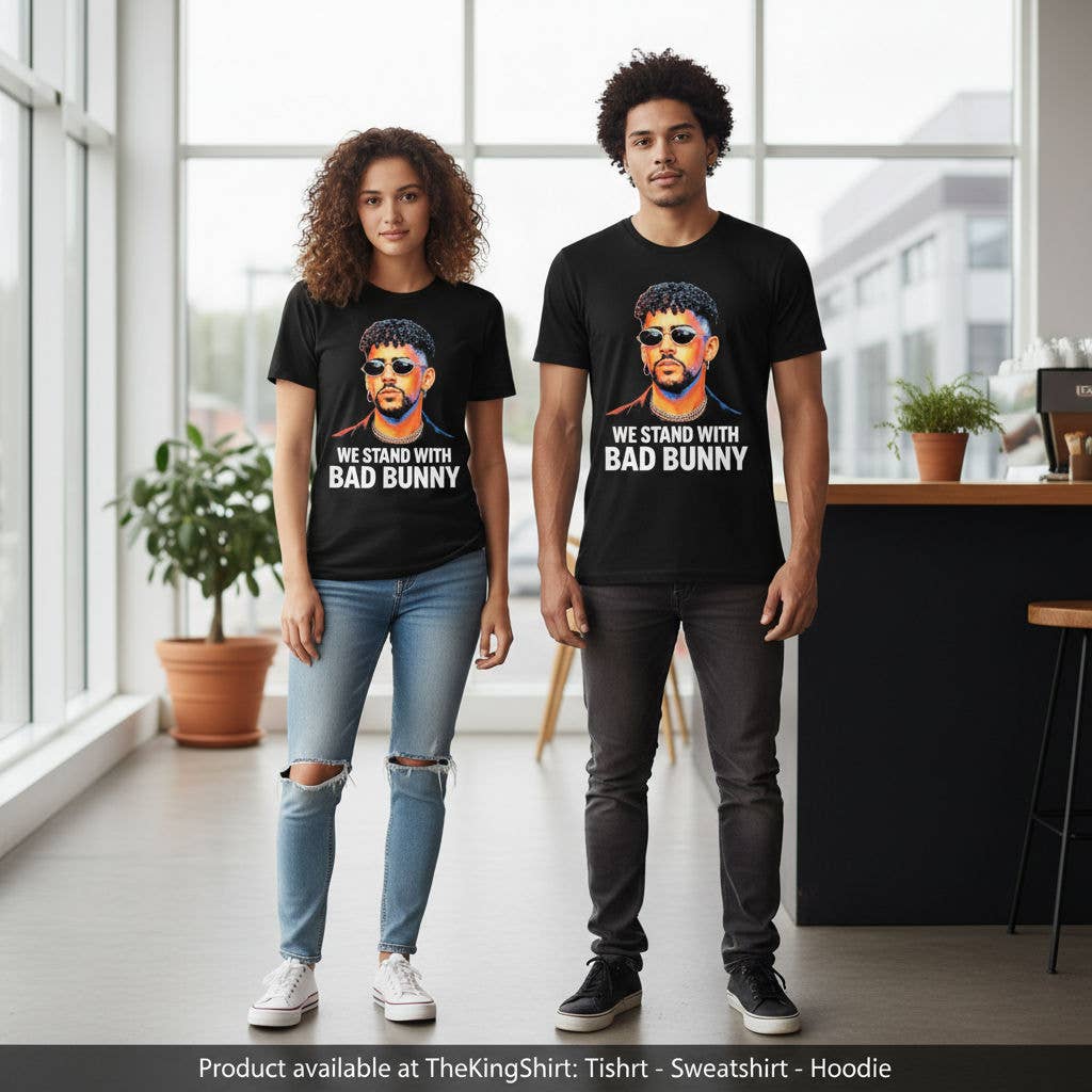 Official We Stand with Bad Bunny Statement Tee
