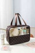 ,,_ SI-26763 Checkered Clear Travel Bag