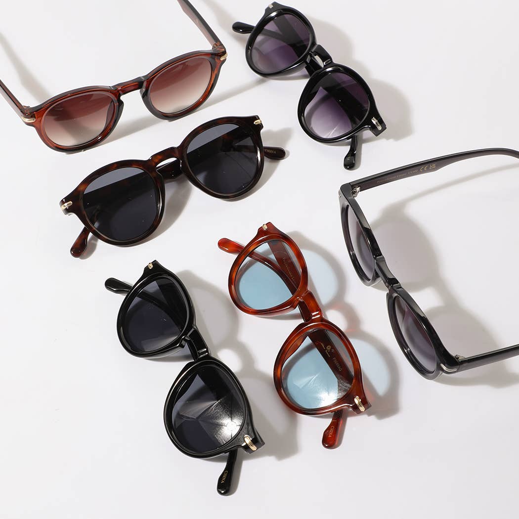 Round Thick Frame Sunglasses