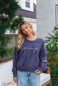 P.S. I Love You Cropped Thermal Vintage Pullover