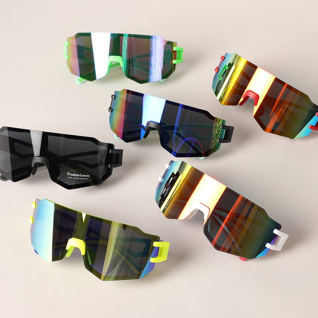 Bright Color Frame Tinted Lenses Sport Sunglasses