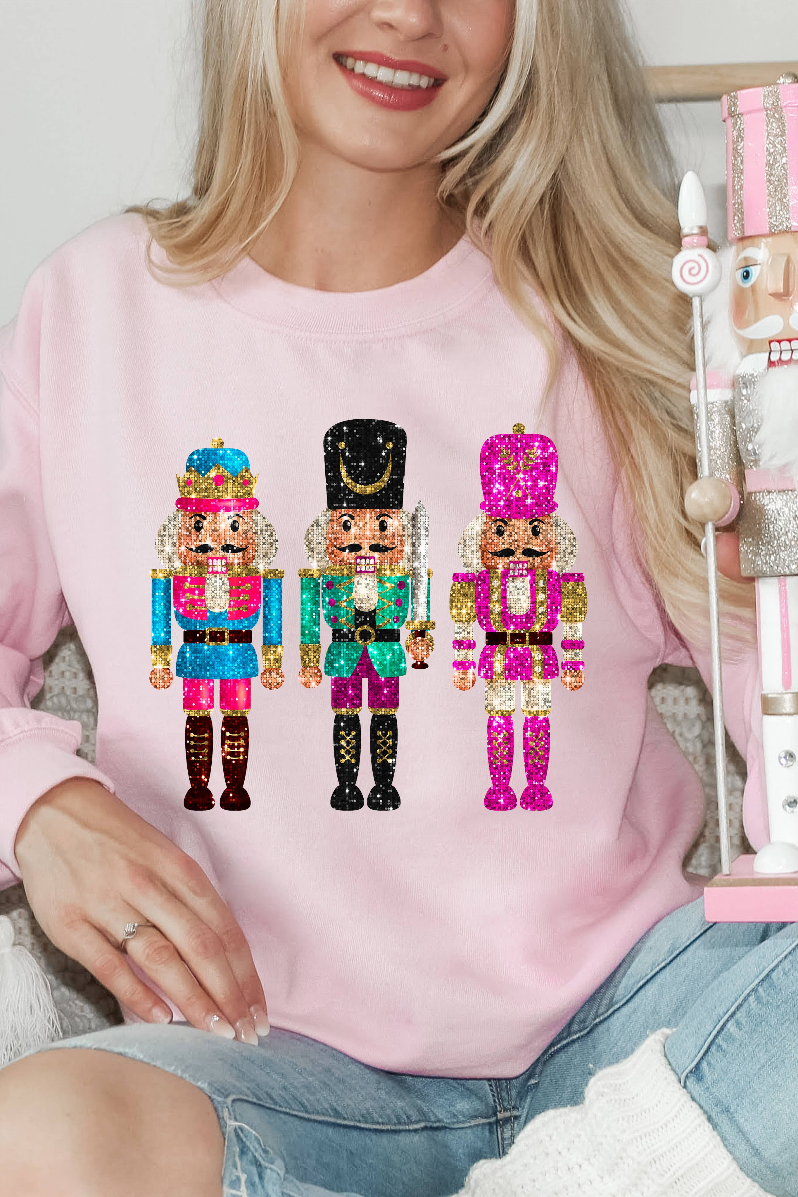 Preppy Nutcracker- Faux Sequin