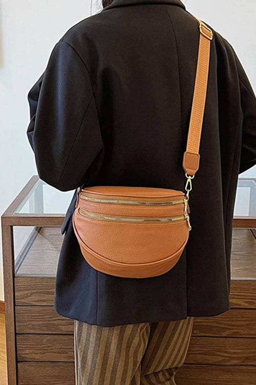 ",, Vegan Leather Multi Pocket Crossbody Bag