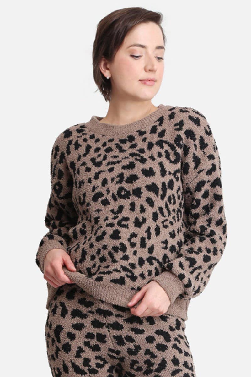 Leopard Print Luxury Soft Lounge Pullover Sweater