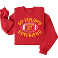 Go Taylor's Boyfriend 87 Sport Themed Red Sweatshirt